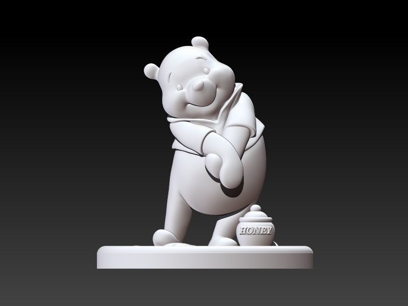 cnc pooh statue 3D model printable design 3D print model_1