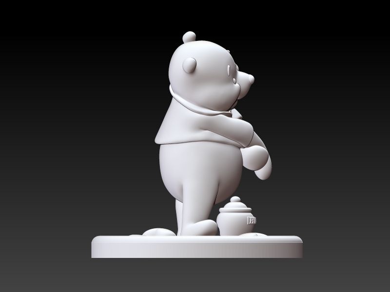 cnc pooh statue 3D model printable design 3D print model_5