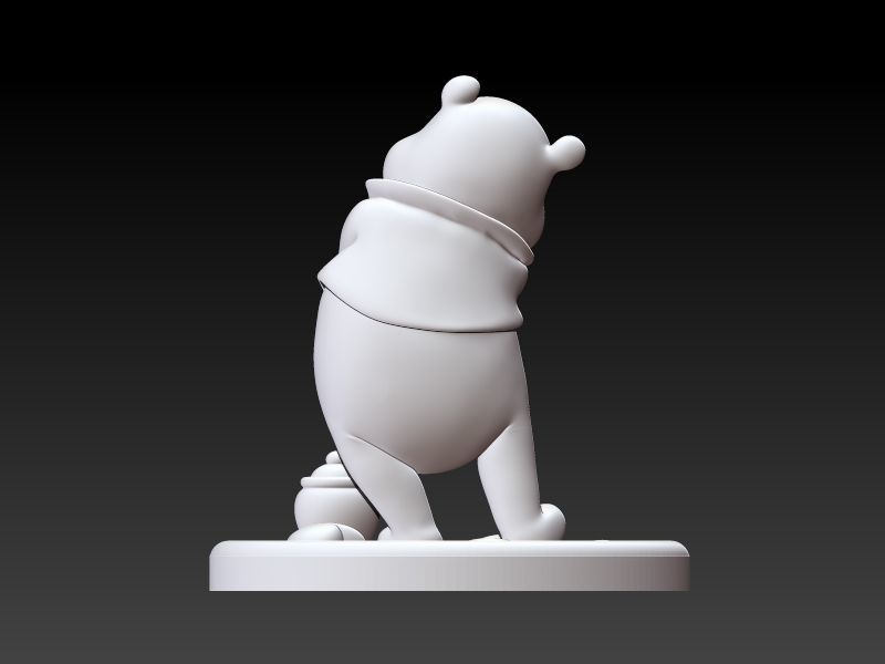 cnc pooh statue 3D model printable design 3D print model_3