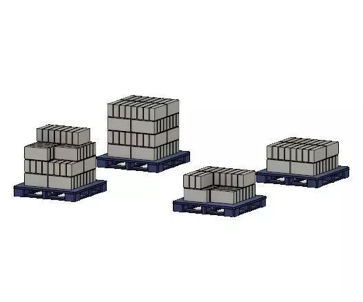 Model Railway Railroad Breeze Block Stack on a Pallet 3D print model
