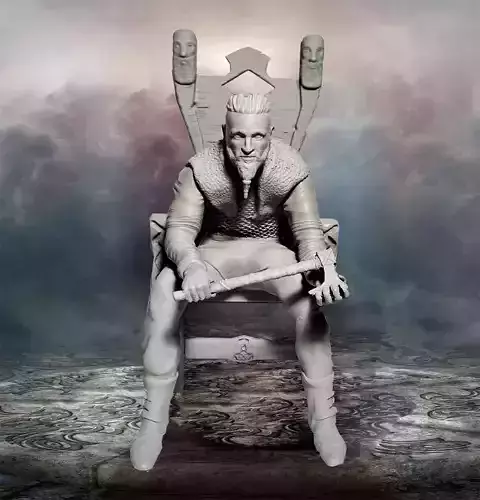 King Ragnar Lothbrook Throne Historical Viking  3D Model Print 3D print model