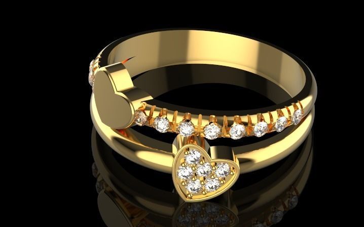 heart ring 3D print model_3