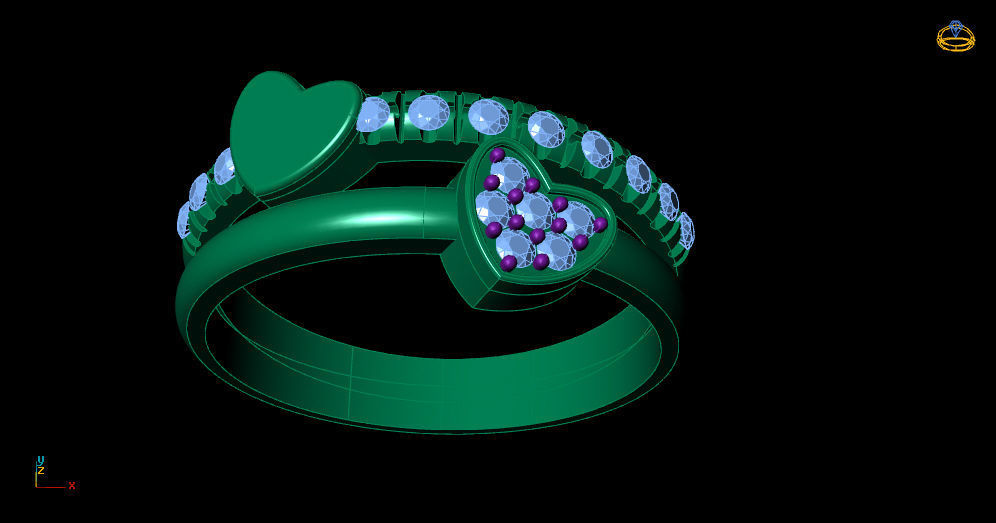 heart ring 3D print model_6