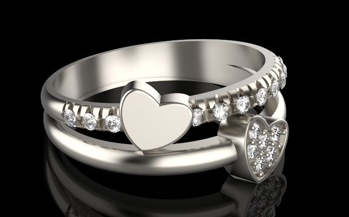 heart ring 3D print model_4