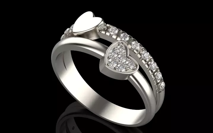 heart ring 3D print model_0