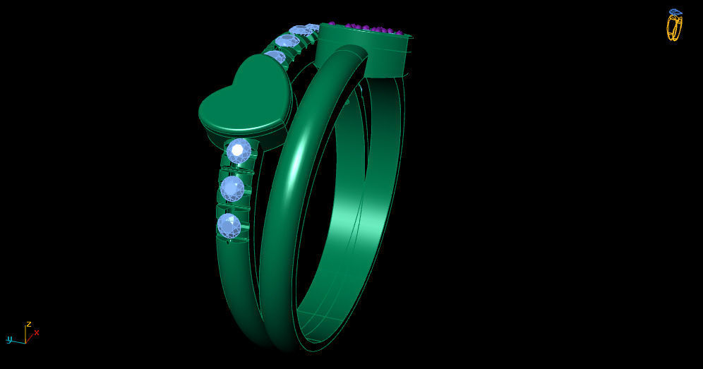heart ring 3D print model_9