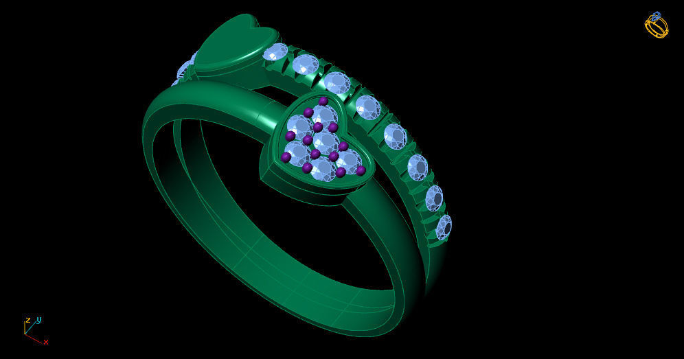 heart ring 3D print model_7