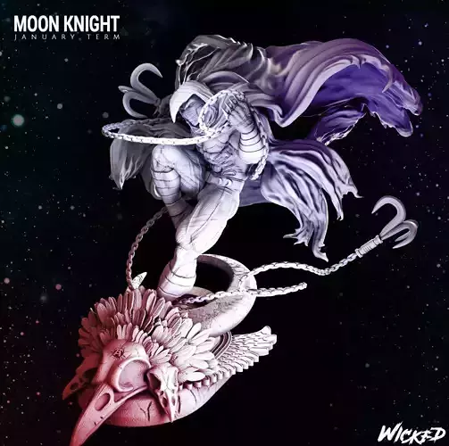 Wicked Marvel Moon Knight STLs Sculpture ready for printing 3D print model