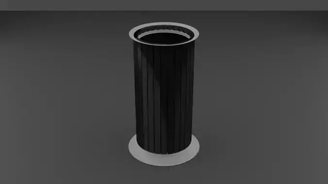 Public Bin Low-poly 3D model