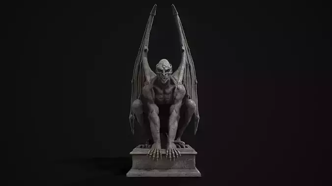 Gargoyle Statue PBR Low-poly 3D model gargoyle Low-poly 3D model