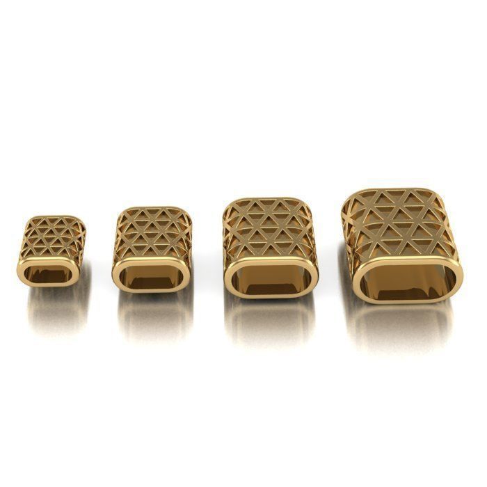 CHARMS three gold - plated rings 3D print model_1