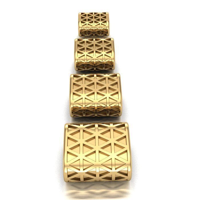 CHARMS three gold - plated rings 3D print model_2