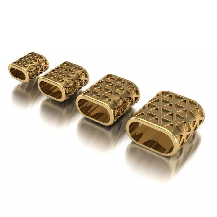 CHARMS three gold - plated rings 3D print model_0