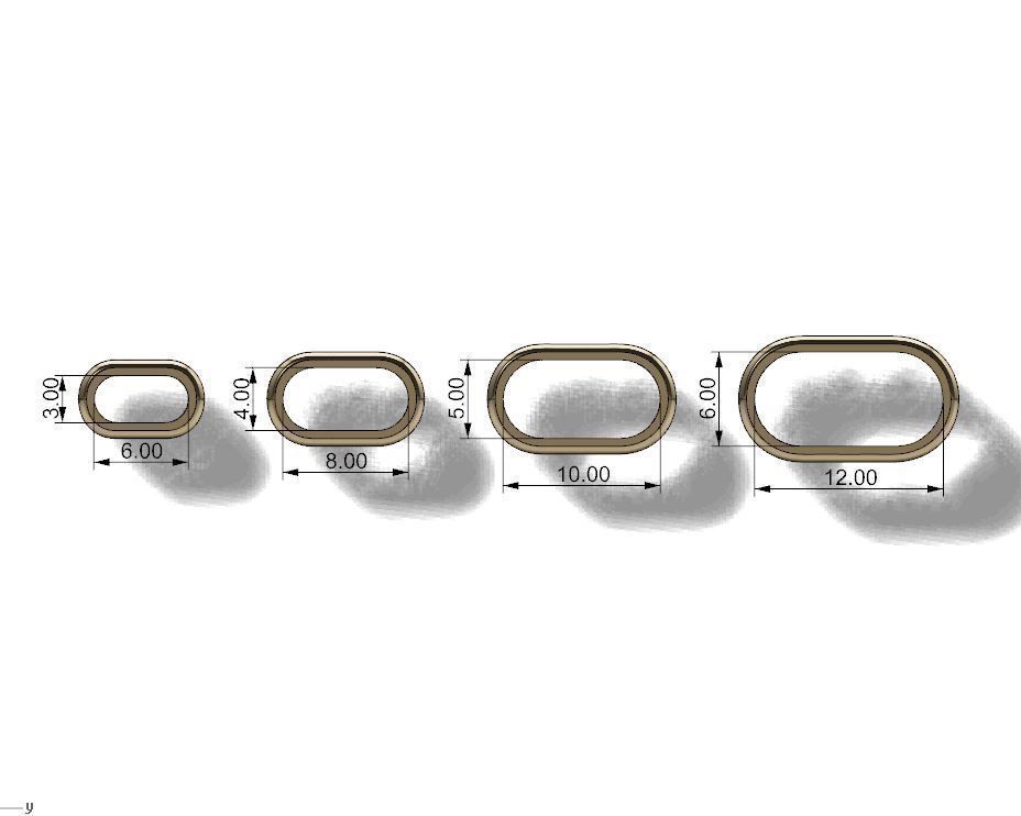 CHARMS three gold - plated rings 3D print model_3