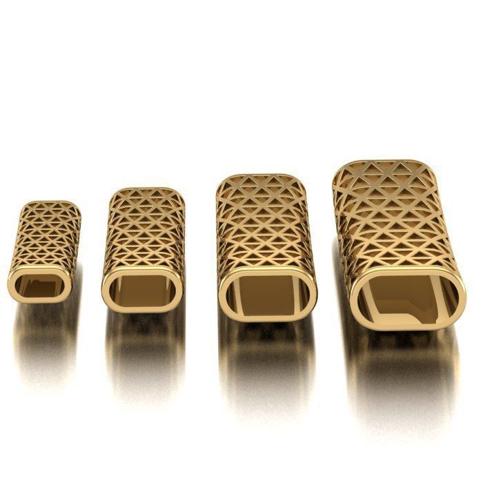 CHARMS three gold plated bracelets 3D print model_1