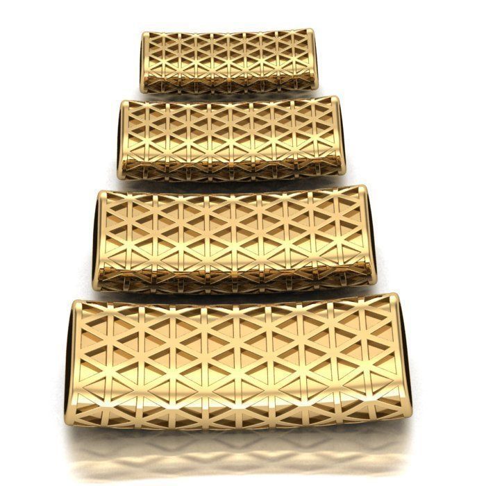 CHARMS three gold plated bracelets 3D print model_2