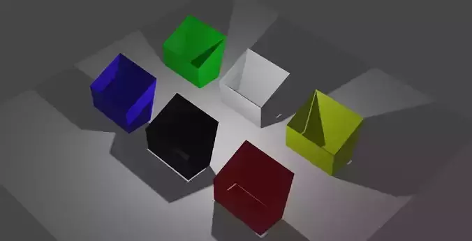 6 folders group of colored boxes