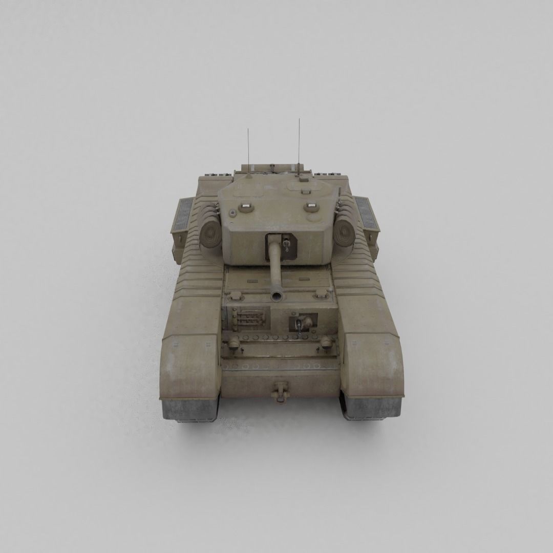 Churchill MK III Infantry Support Heavy Tank Low-poly 3D model_14