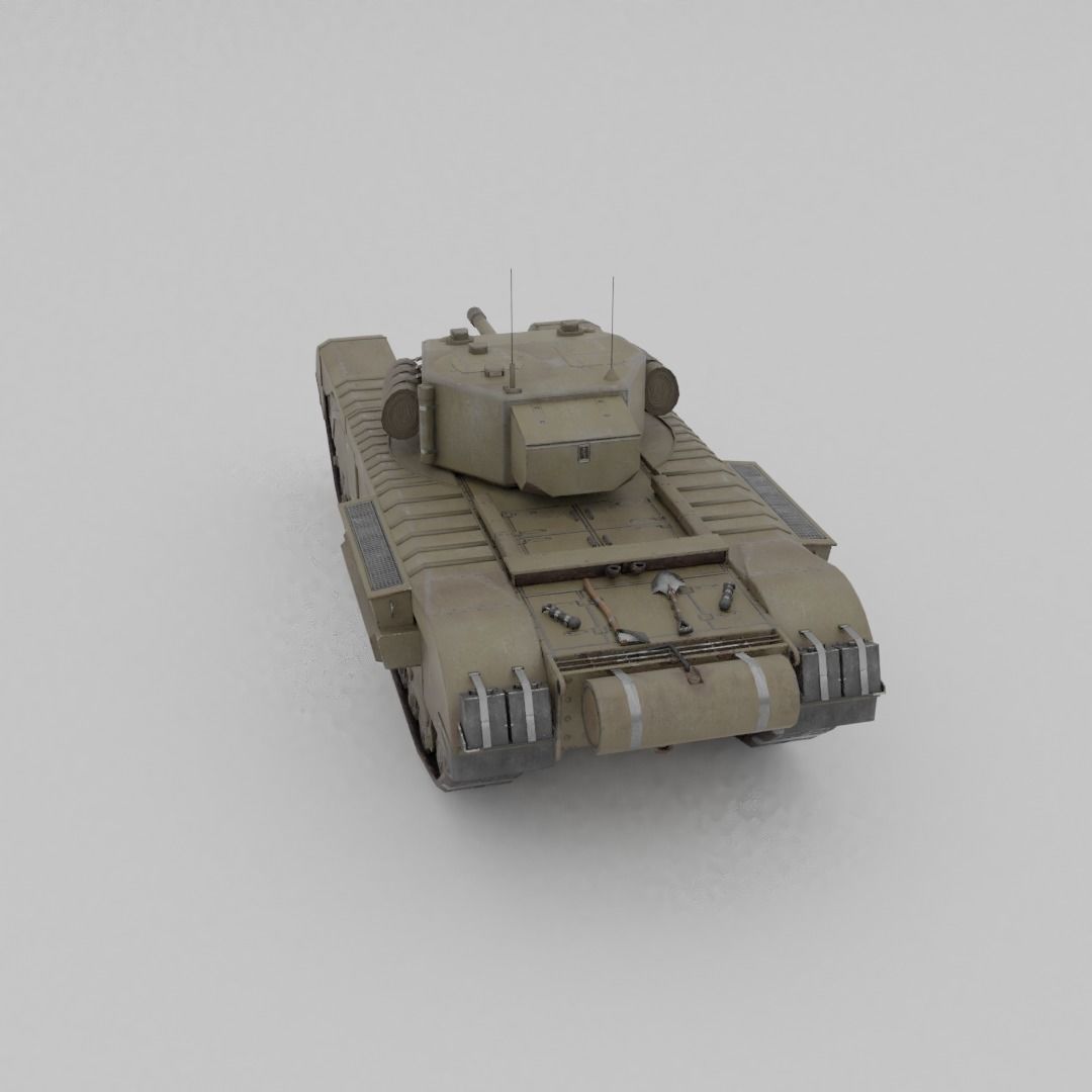 Churchill MK III Infantry Support Heavy Tank Low-poly 3D model_20