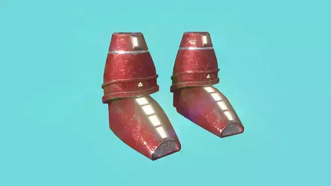 Sci-Fi Boots - Character Design - Megaman Style Low-poly 3D model