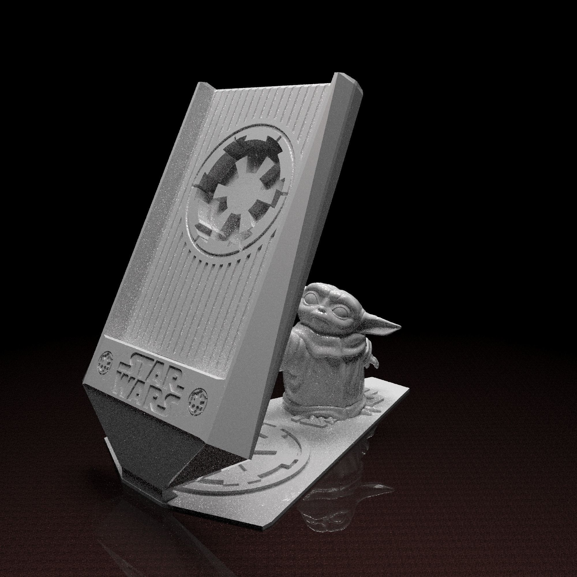 Star Wars phone holder Baby Yoda 3d model ready to print 3D print model_2