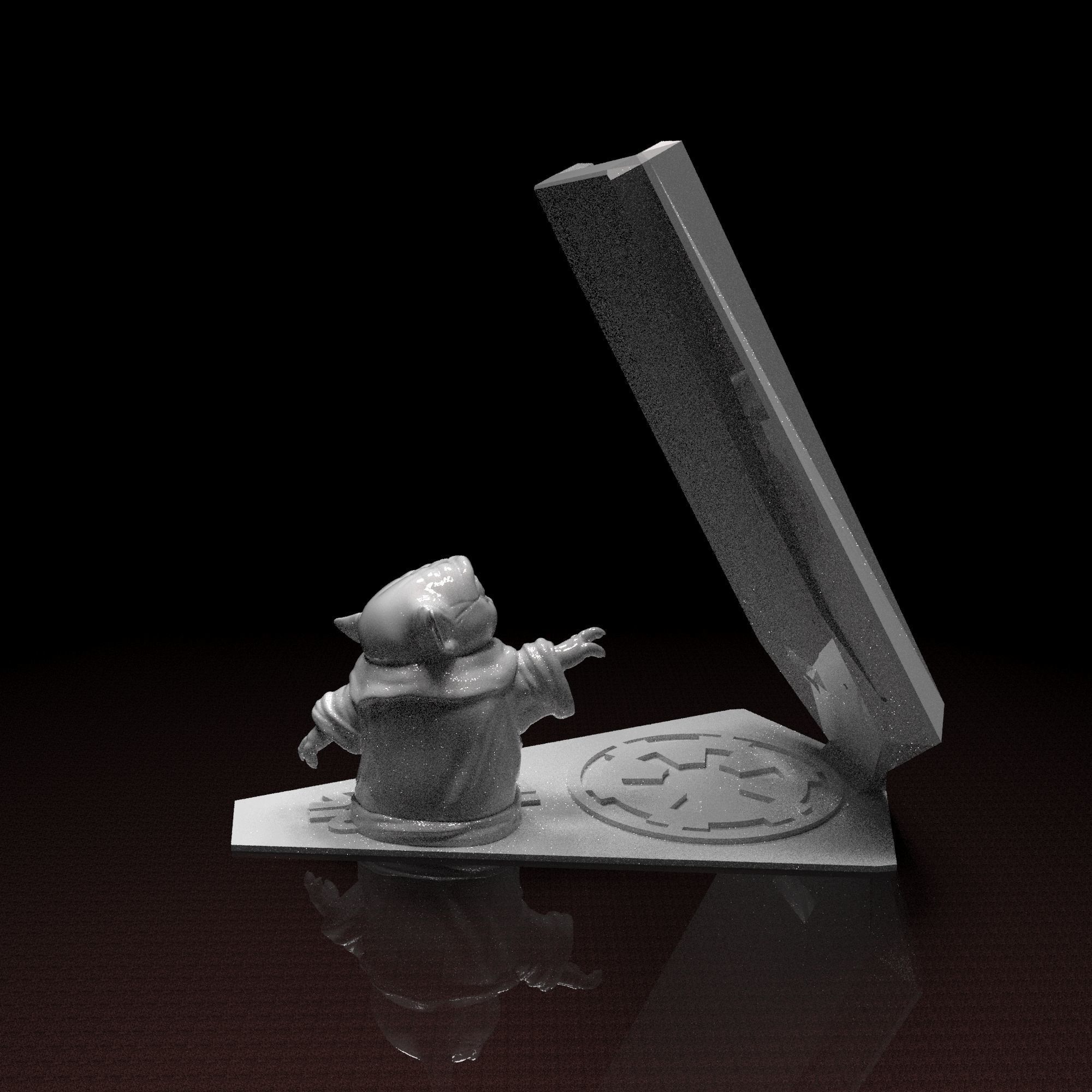 Star Wars phone holder Baby Yoda 3d model ready to print 3D print model_6
