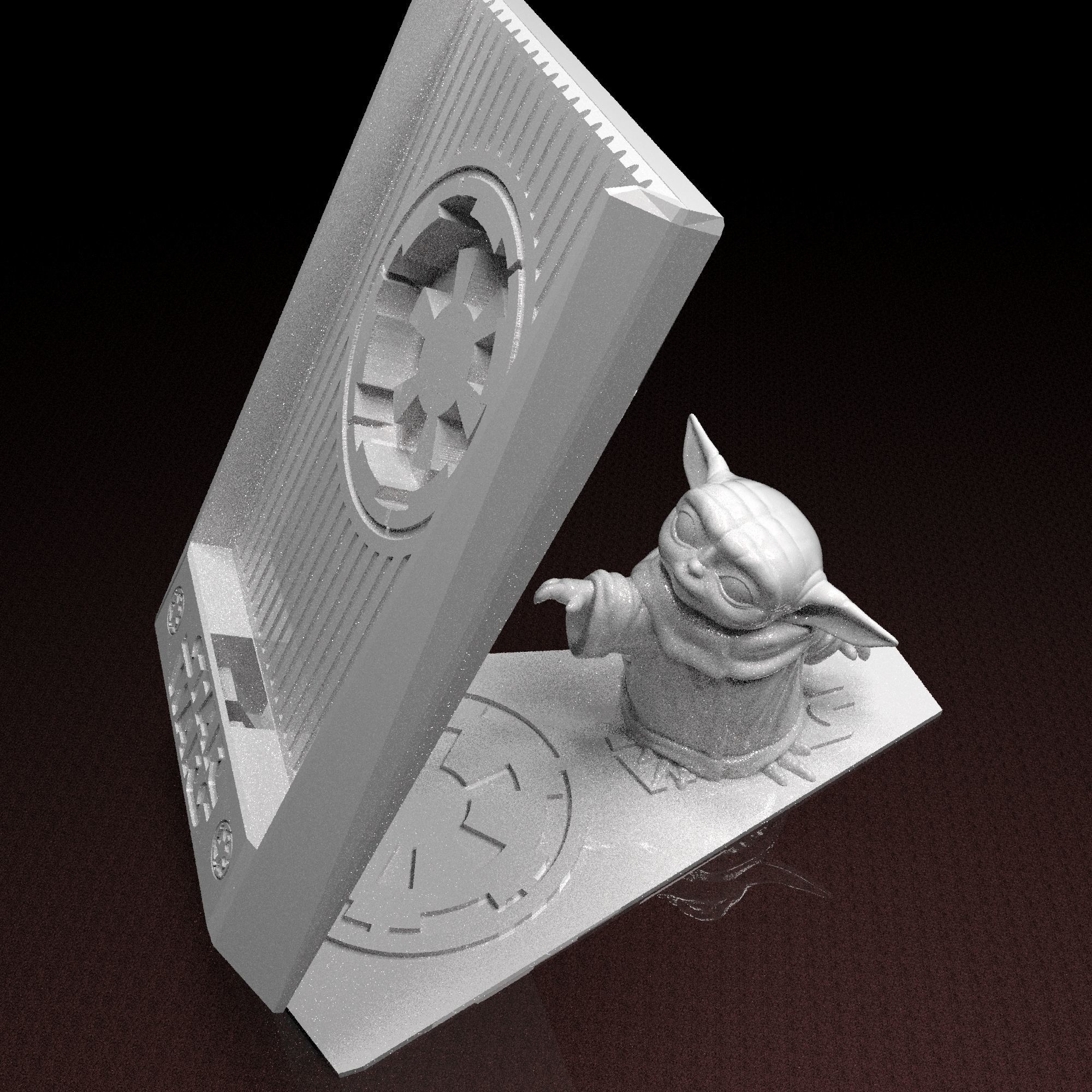 Star Wars phone holder Baby Yoda 3d model ready to print 3D print model_9