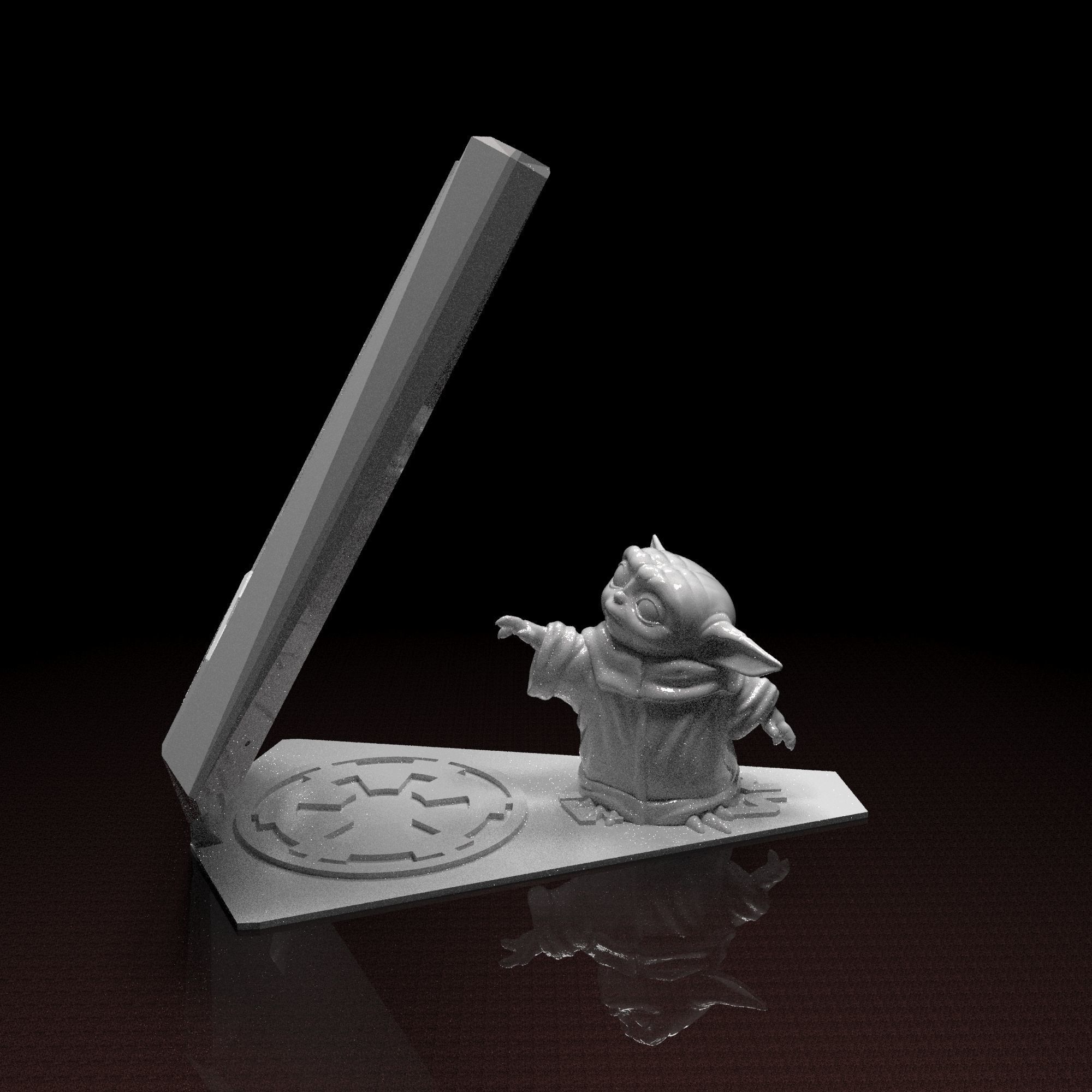 Star Wars phone holder Baby Yoda 3d model ready to print 3D print model_3