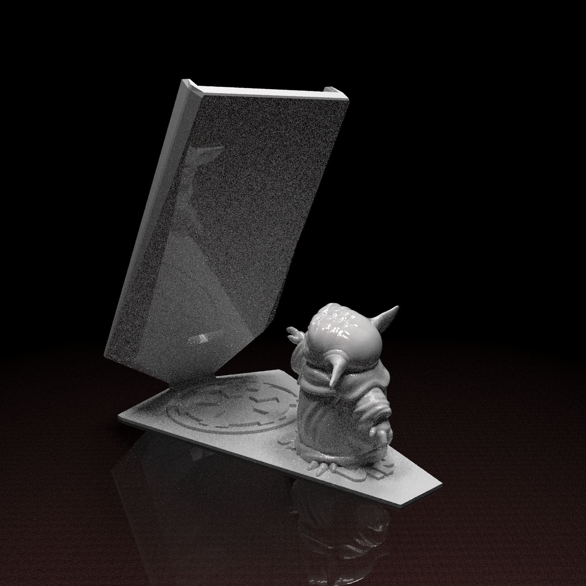 Star Wars phone holder Baby Yoda 3d model ready to print 3D print model_4