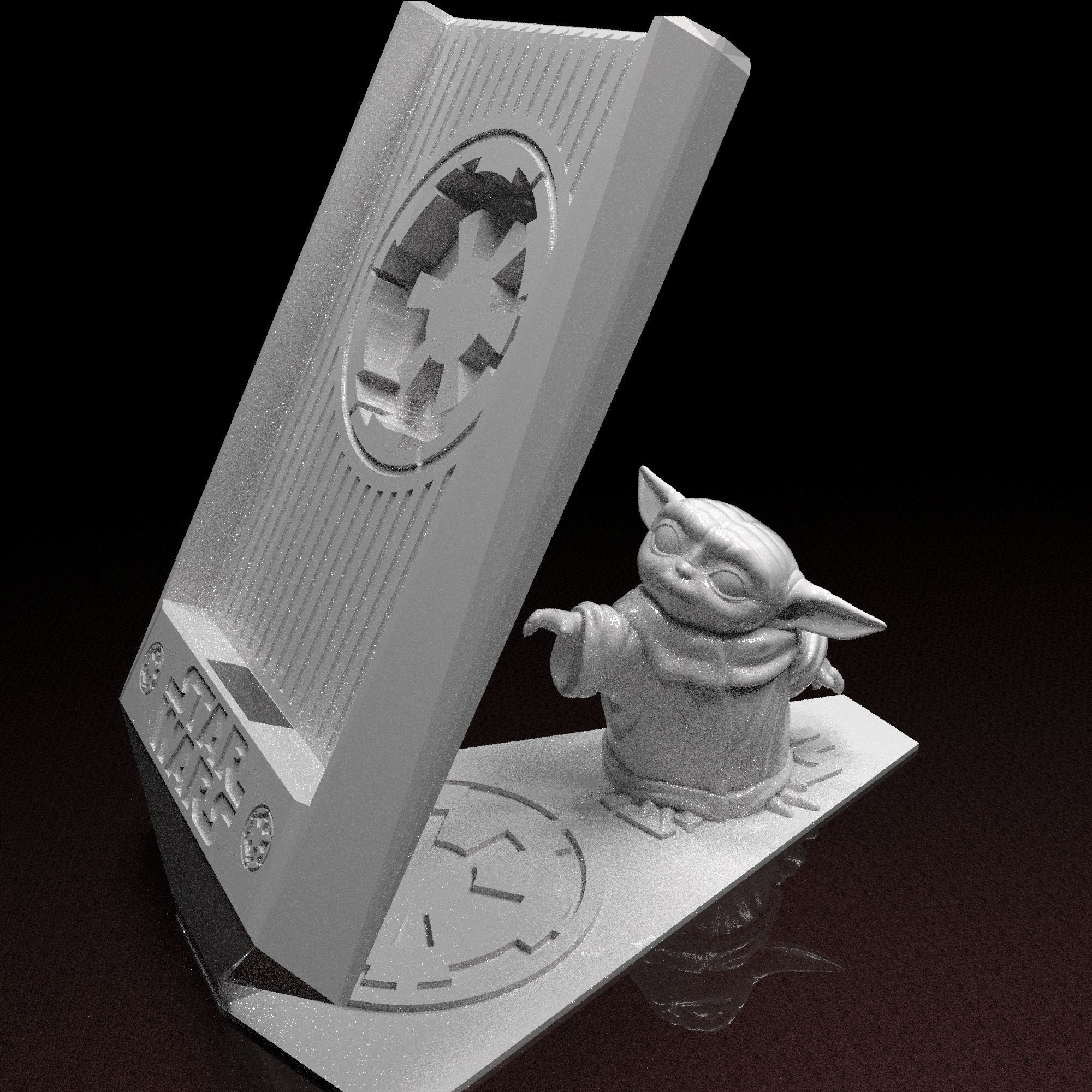 Star Wars phone holder Baby Yoda 3d model ready to print 3D print model_8