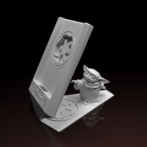 Star Wars phone holder Baby Yoda 3d model ready to print 3D print model