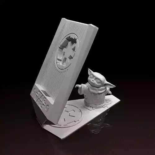 Star Wars phone holder Baby Yoda 3d model ready to print