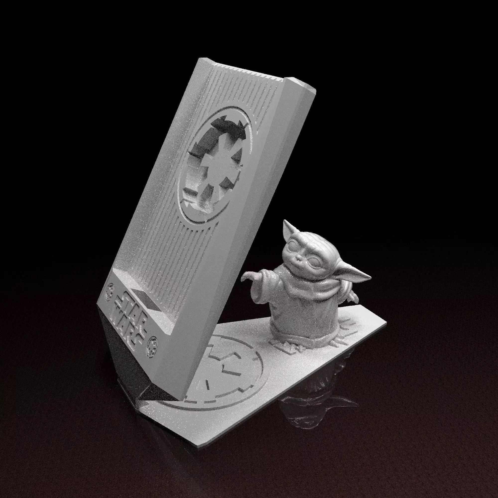 Star Wars phone holder Baby Yoda 3d model ready to print 3D print model_0