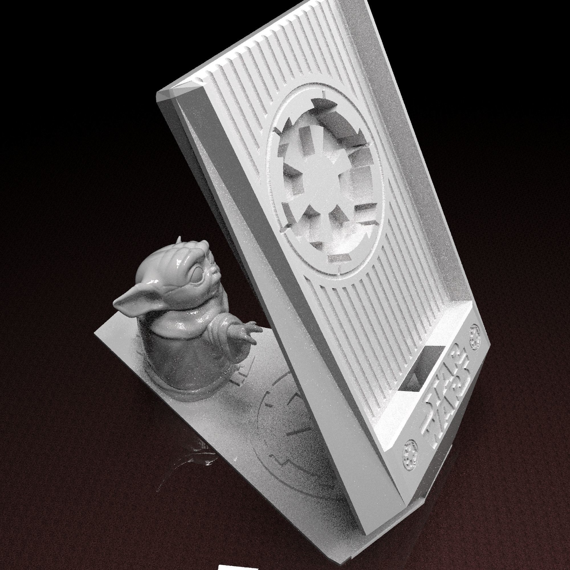 Star Wars phone holder Baby Yoda 3d model ready to print 3D print model_10