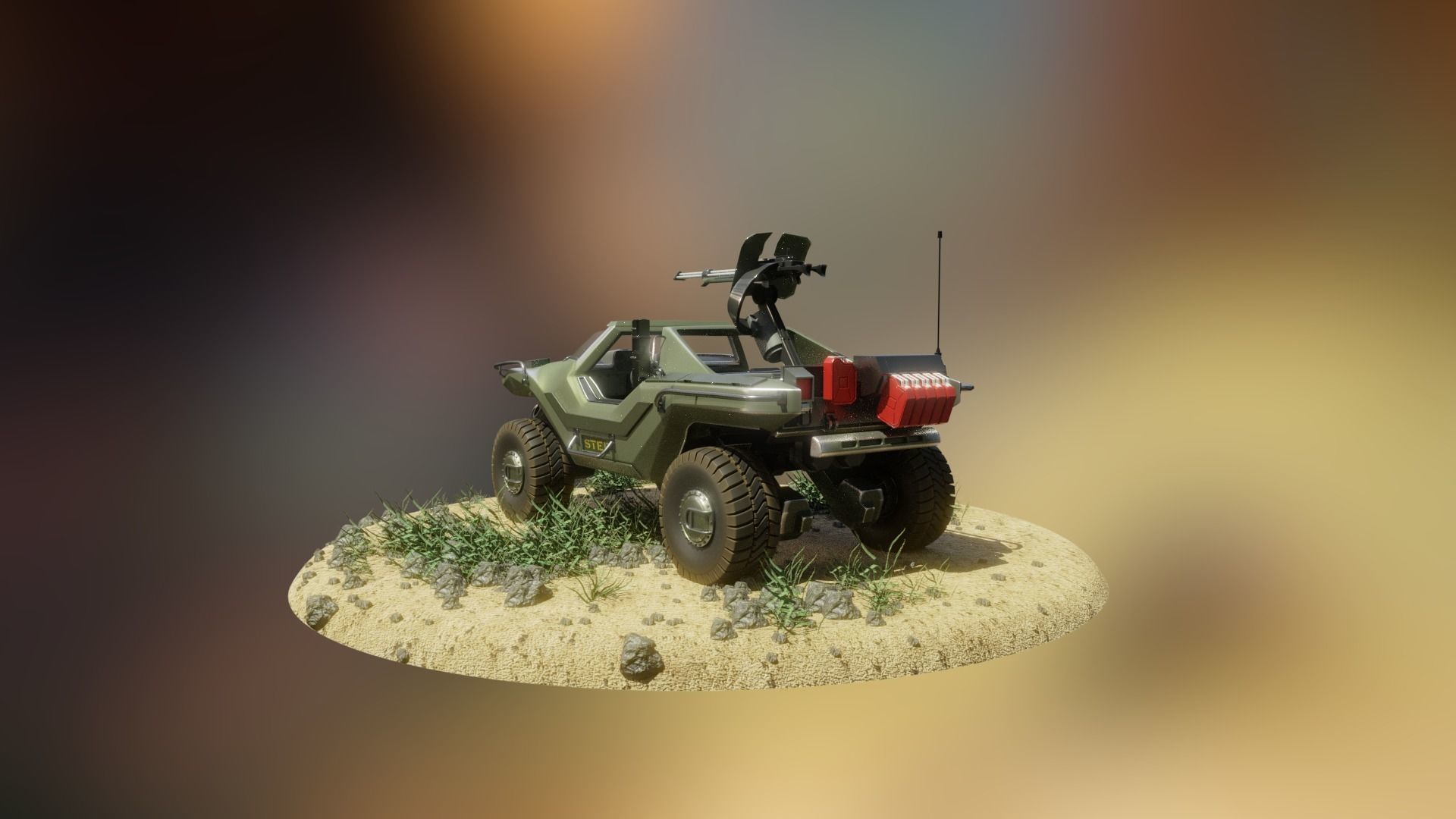 Halo Military Warthog with Interiors 3D model_3