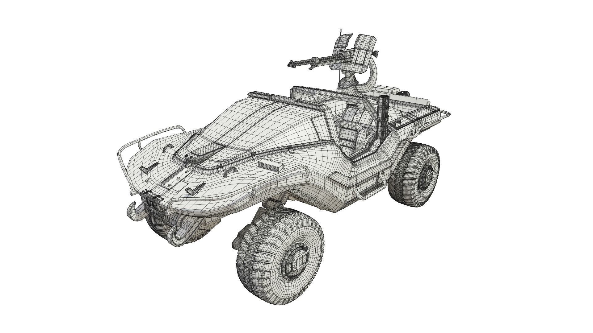 Halo Military Warthog with Interiors 3D model_6