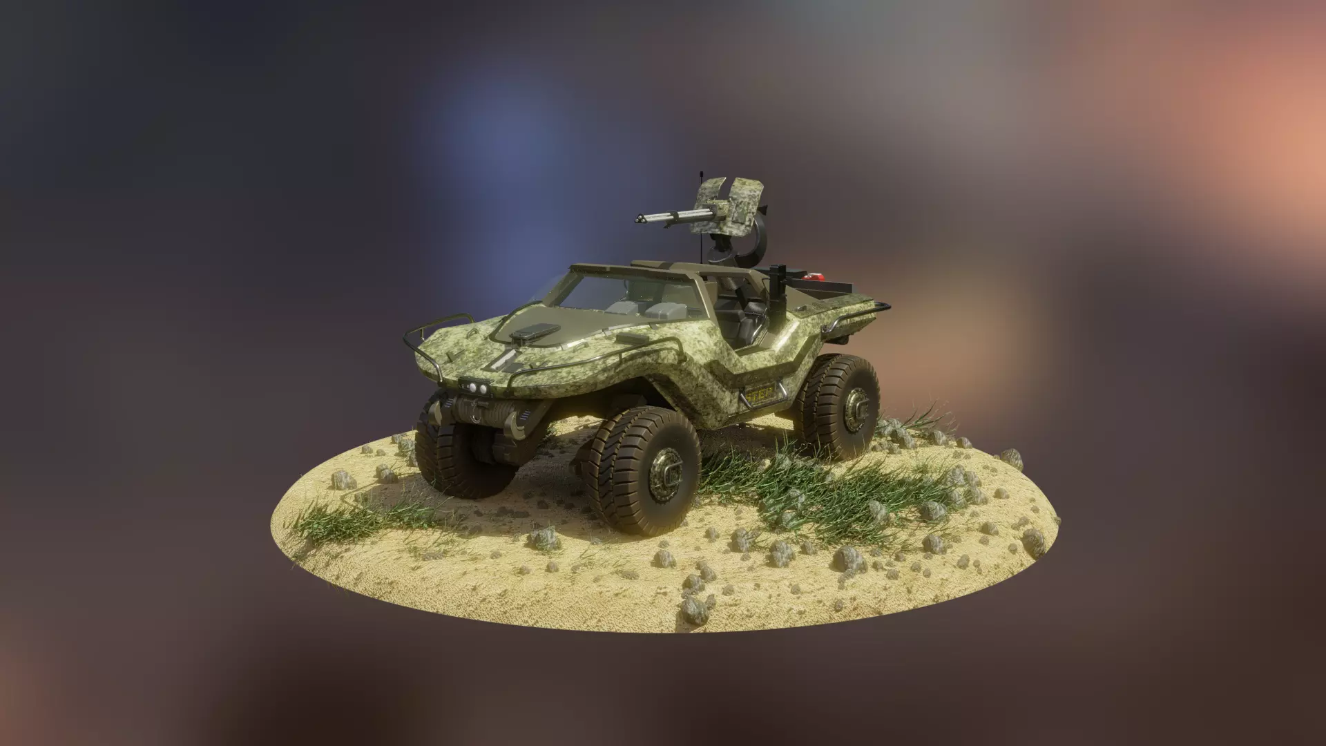 Halo Military Warthog with Interiors 3D model_0