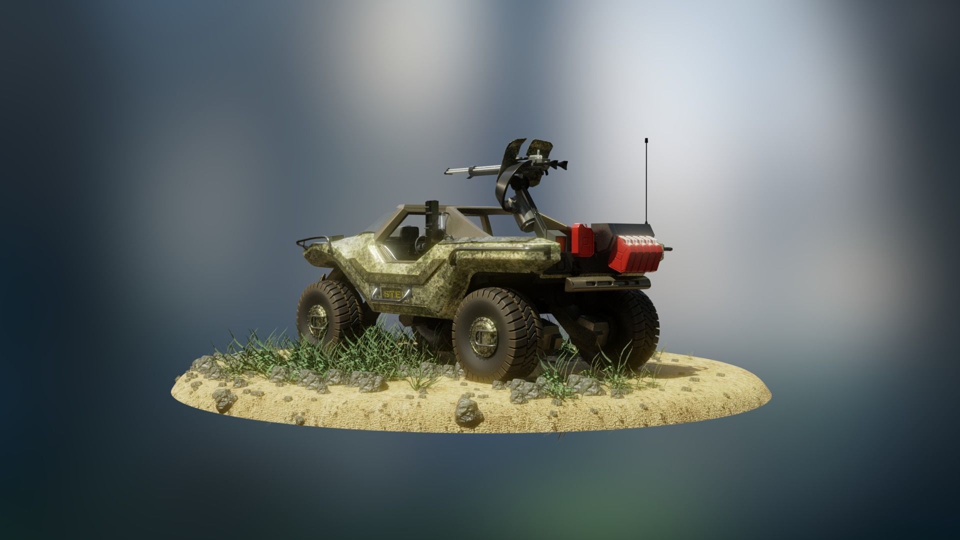 Halo Military Warthog with Interiors 3D model_5