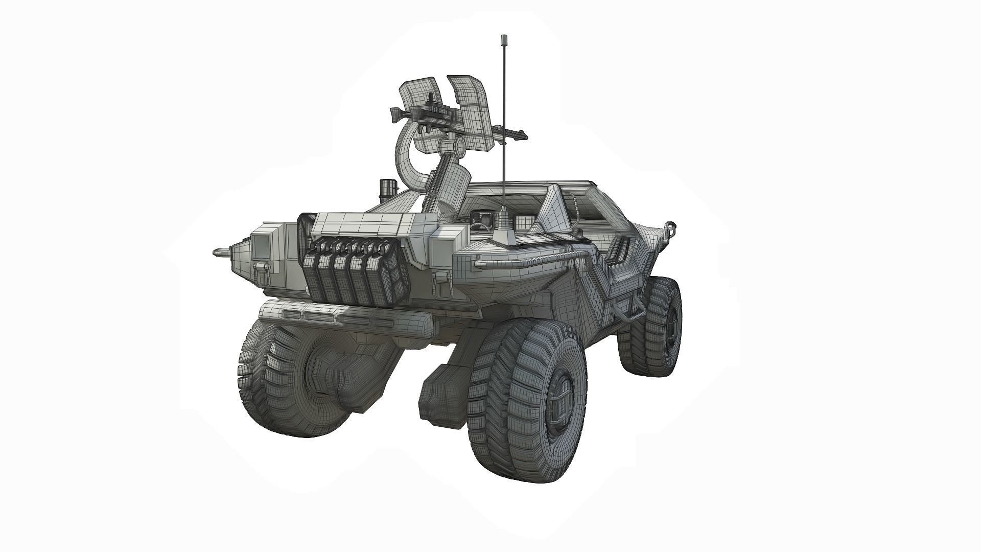Halo Military Warthog with Interiors 3D model_7