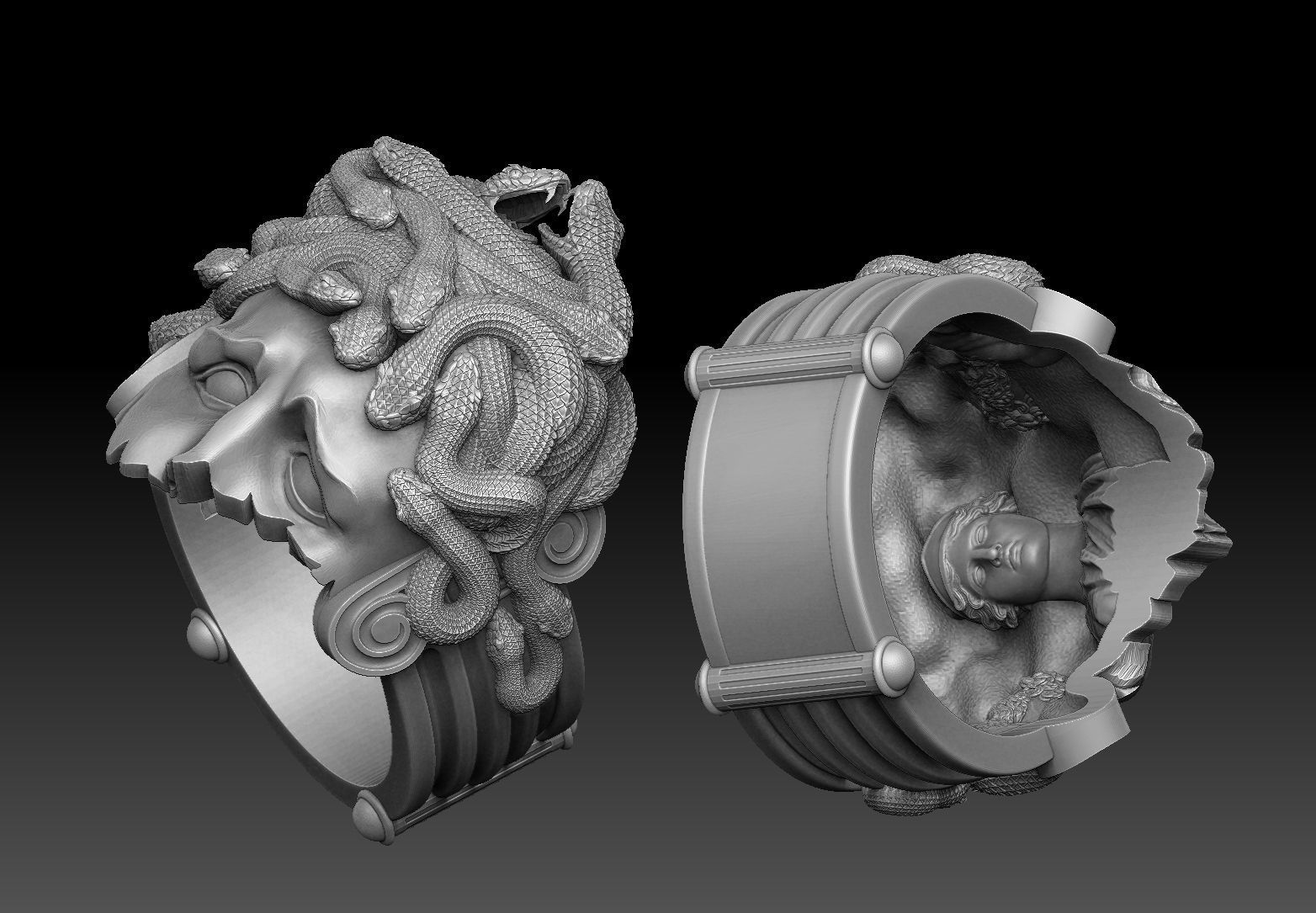 medusa ring 3D print model 3D print model 3D print model_7