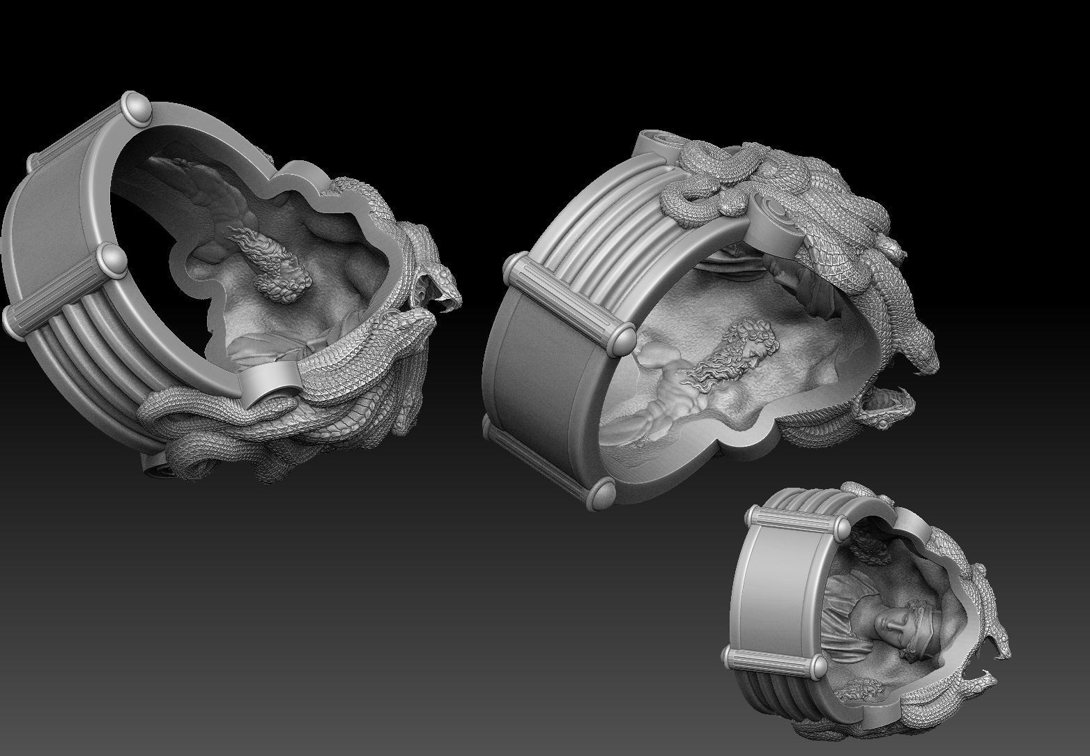 medusa ring 3D print model 3D print model 3D print model_3