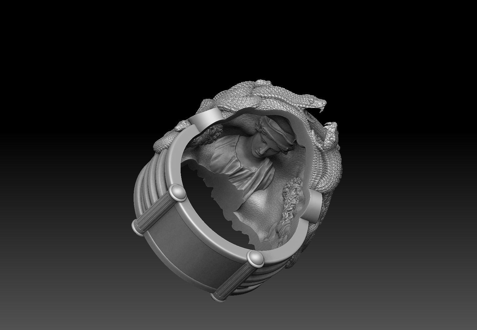 medusa ring 3D print model 3D print model 3D print model_6