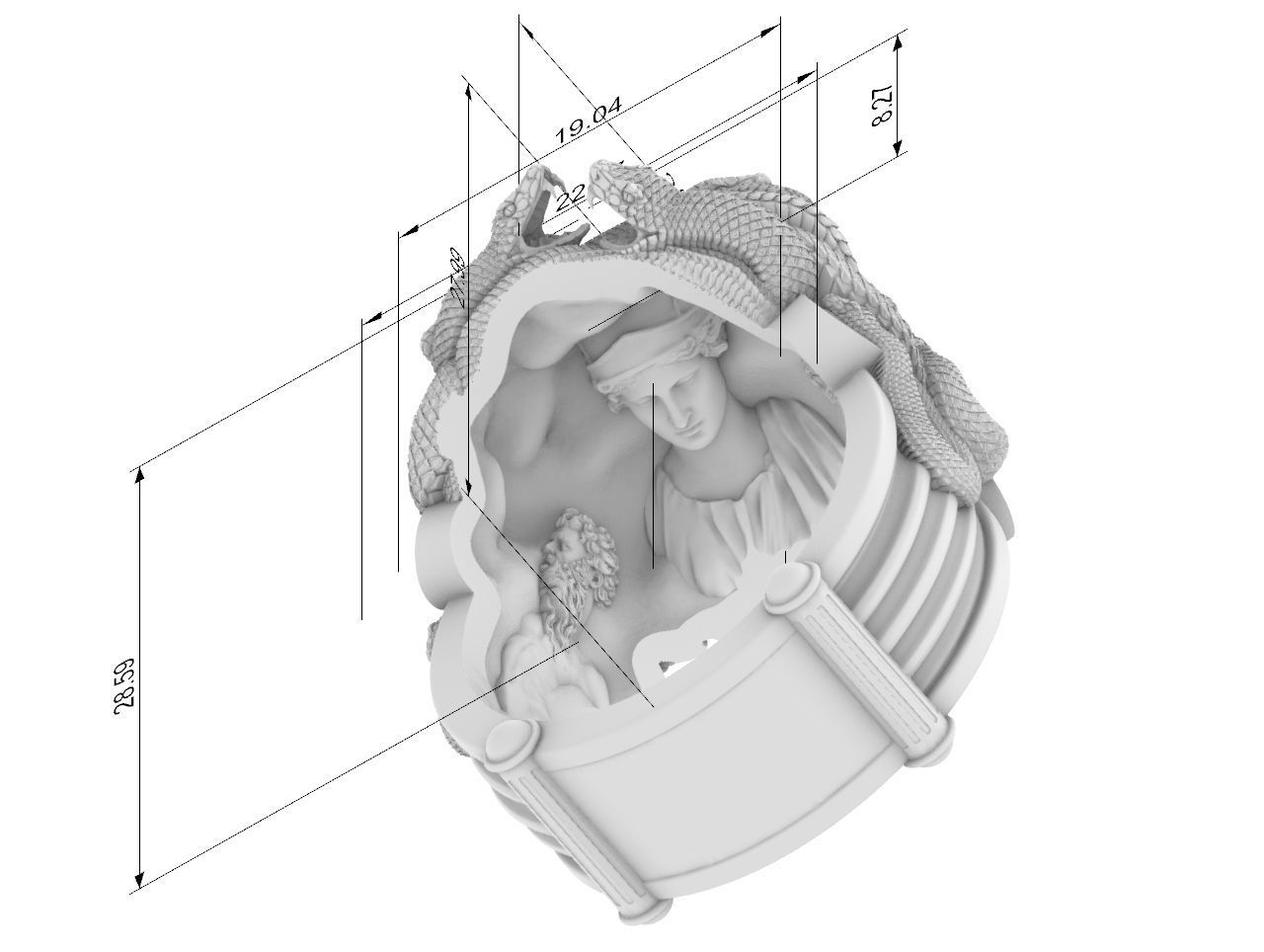 medusa ring 3D print model 3D print model 3D print model_16