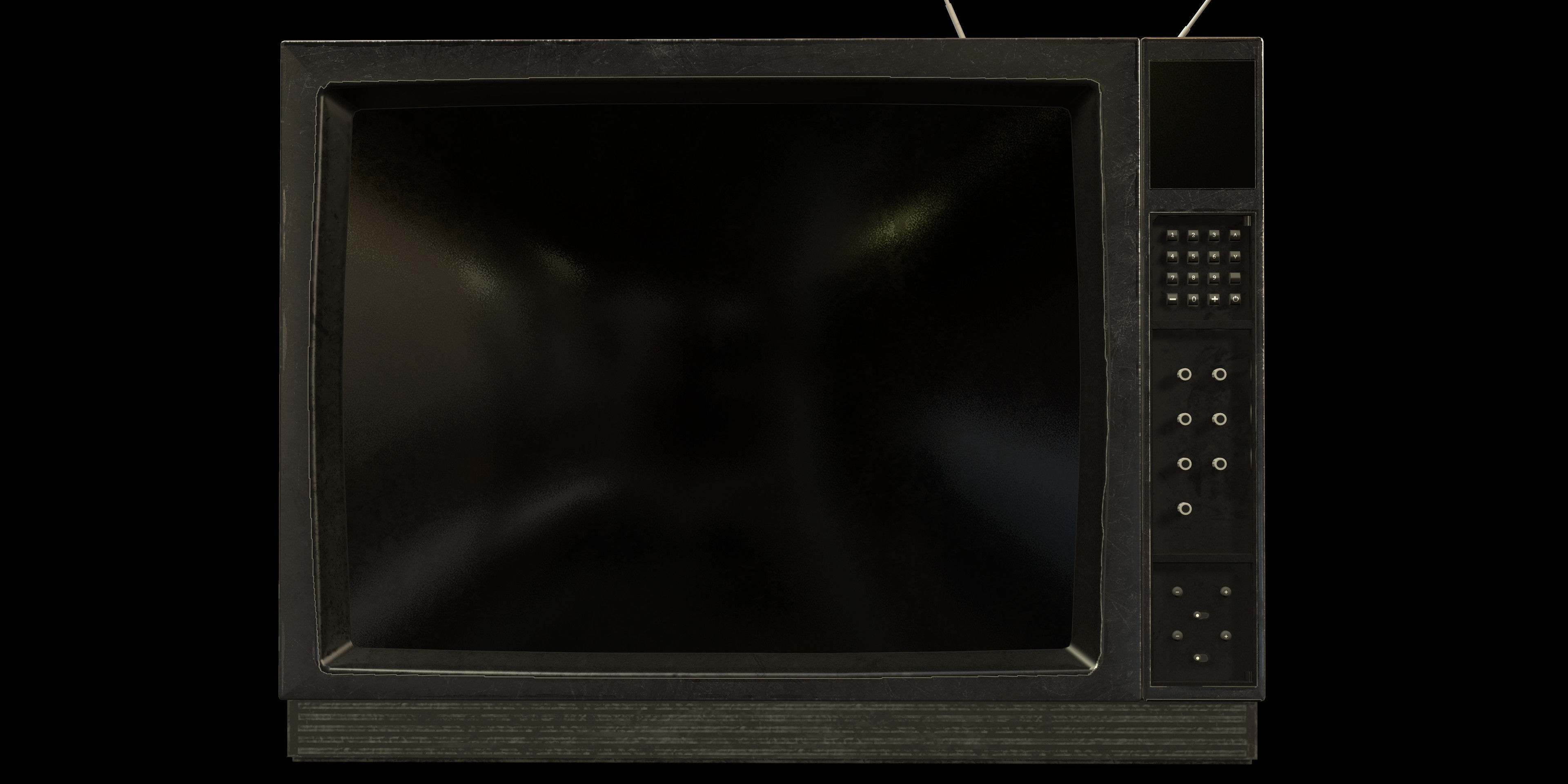 Old TV Low-poly 3D model_3
