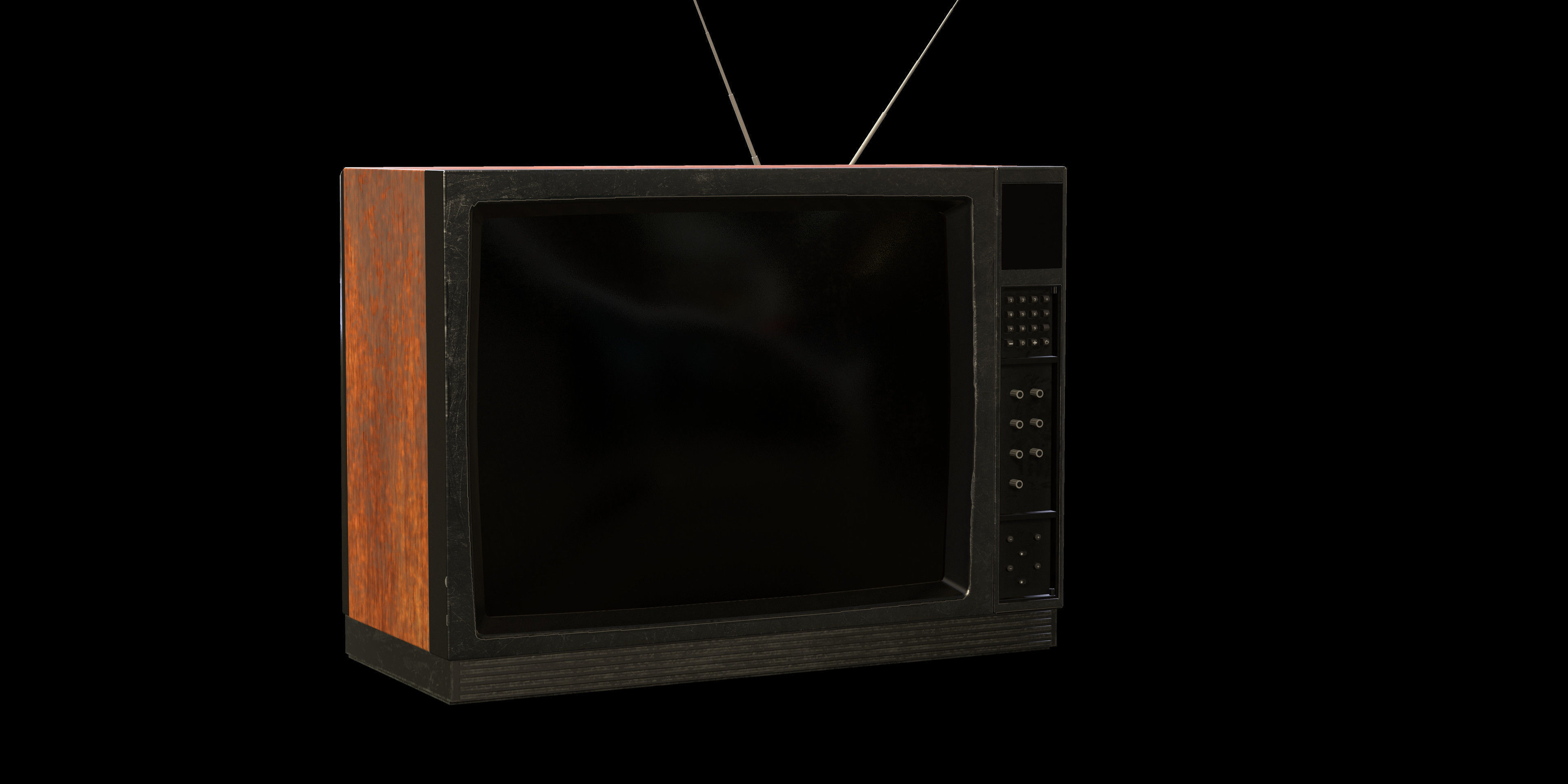 Old TV Low-poly 3D model_2