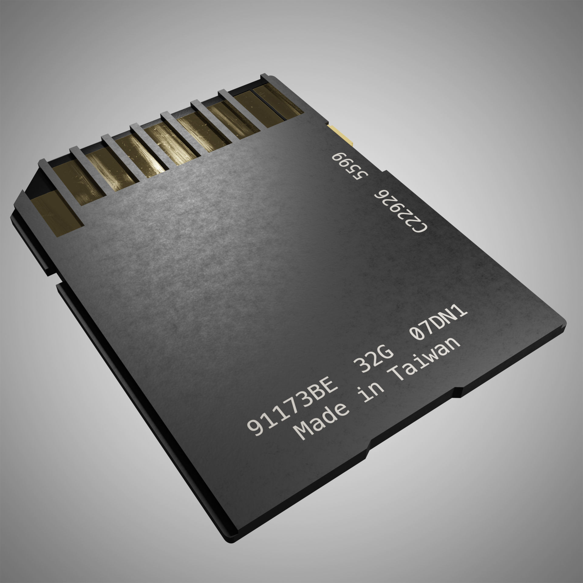 SD Card Low-poly 3D model_1