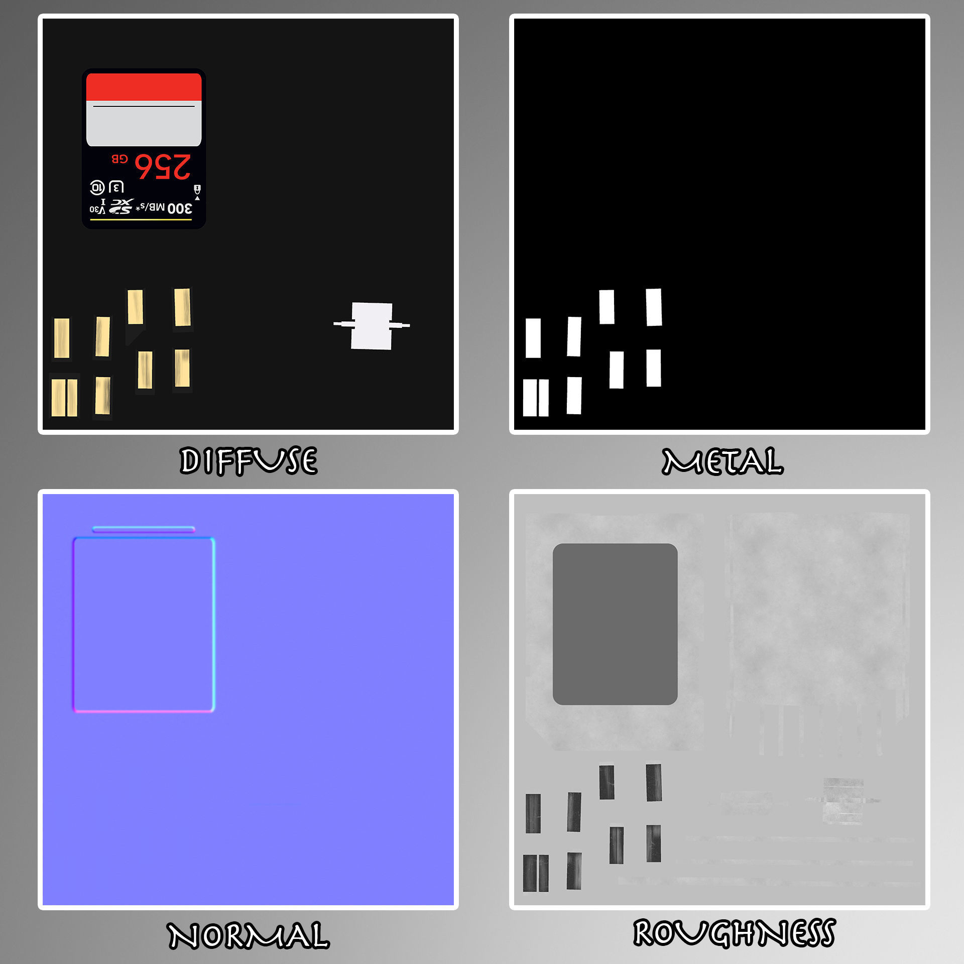 SD Card Low-poly 3D model_2