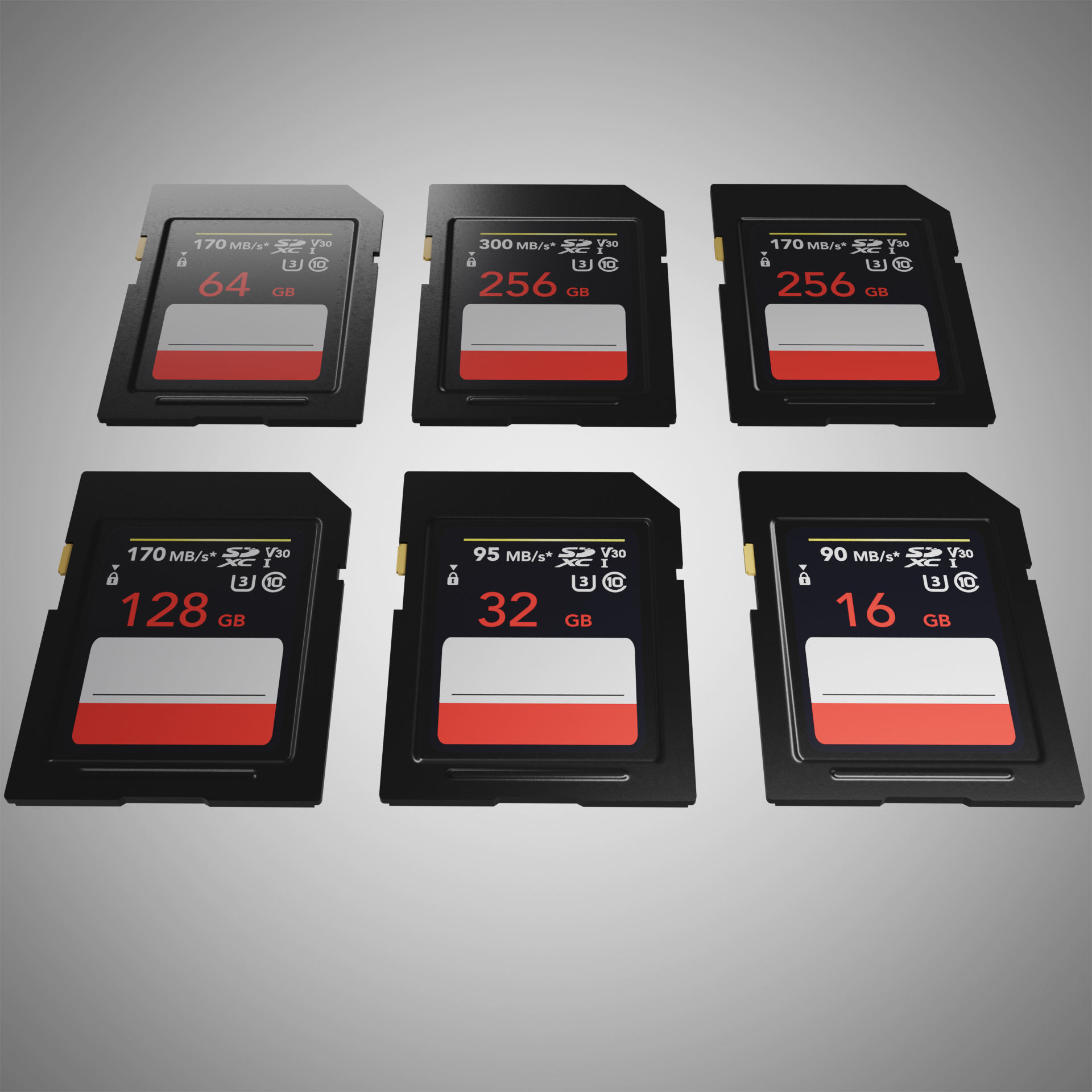 SD Card Low-poly 3D model_3