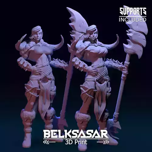 Barbarian Girl Dressed and Nude