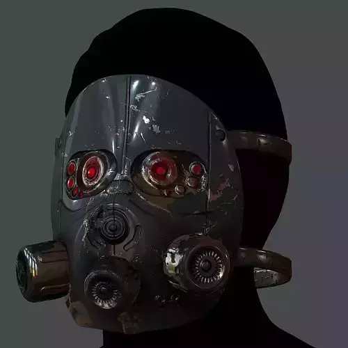 Gas mask helmet 3d model scifi Low-poly Low-poly 